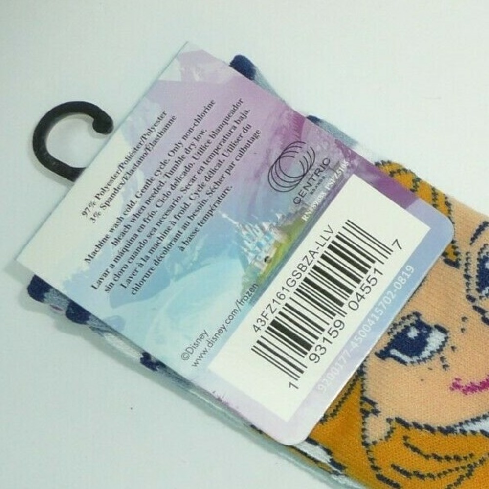 Frozen Elsa Anna Crew Socks 2 Pairs Set Disney Christmas Cute Gift Girls 7-10 - Picture 3 of 3